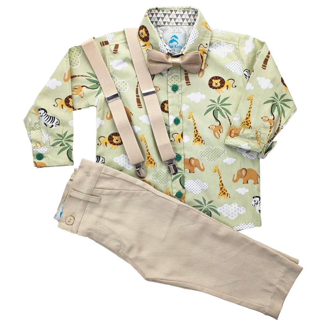 roupa safari infantil masculina com calça